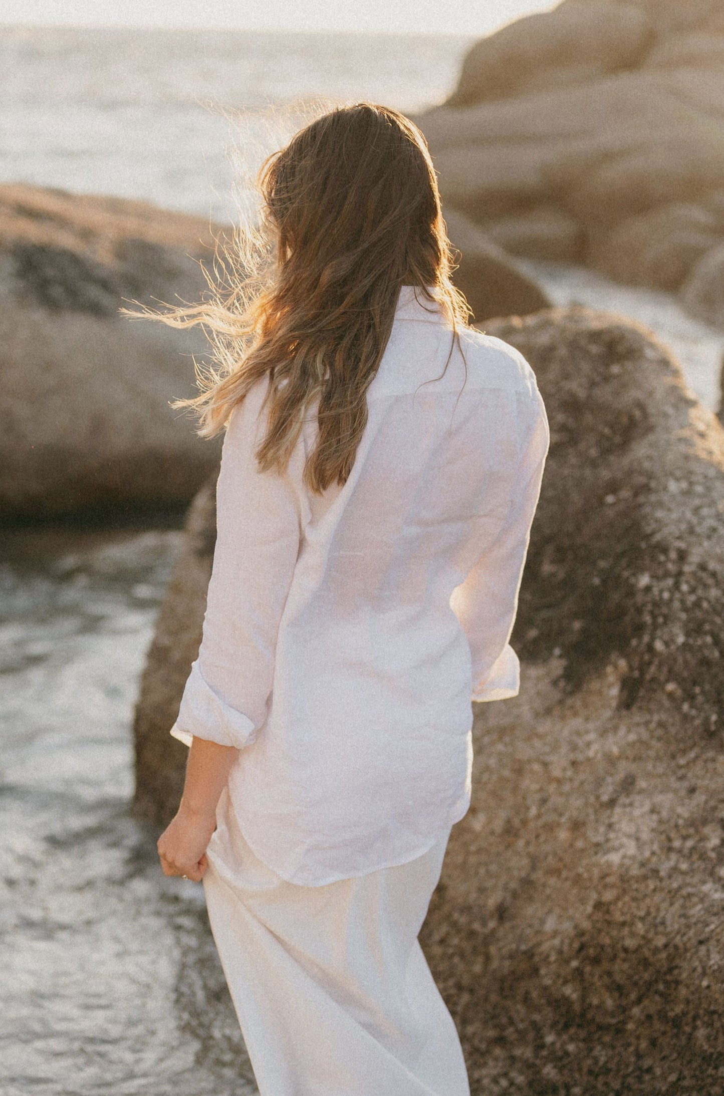 Ladies Classic White Linen Shirt